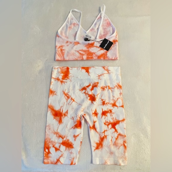 NWT. Charlotte Russe 2-piece biker shorts with matching bralette. Size L. - Picture 2 of 10